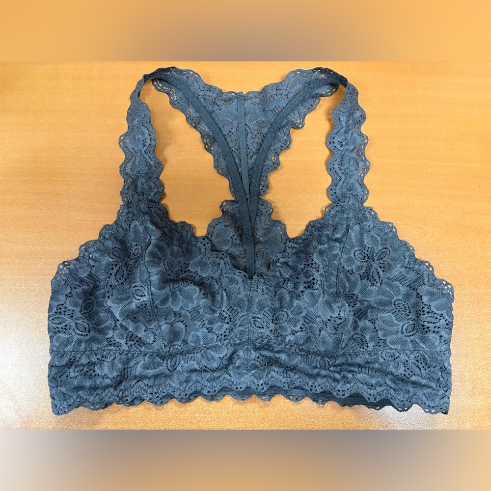 Gray Lace Racerback Bralette